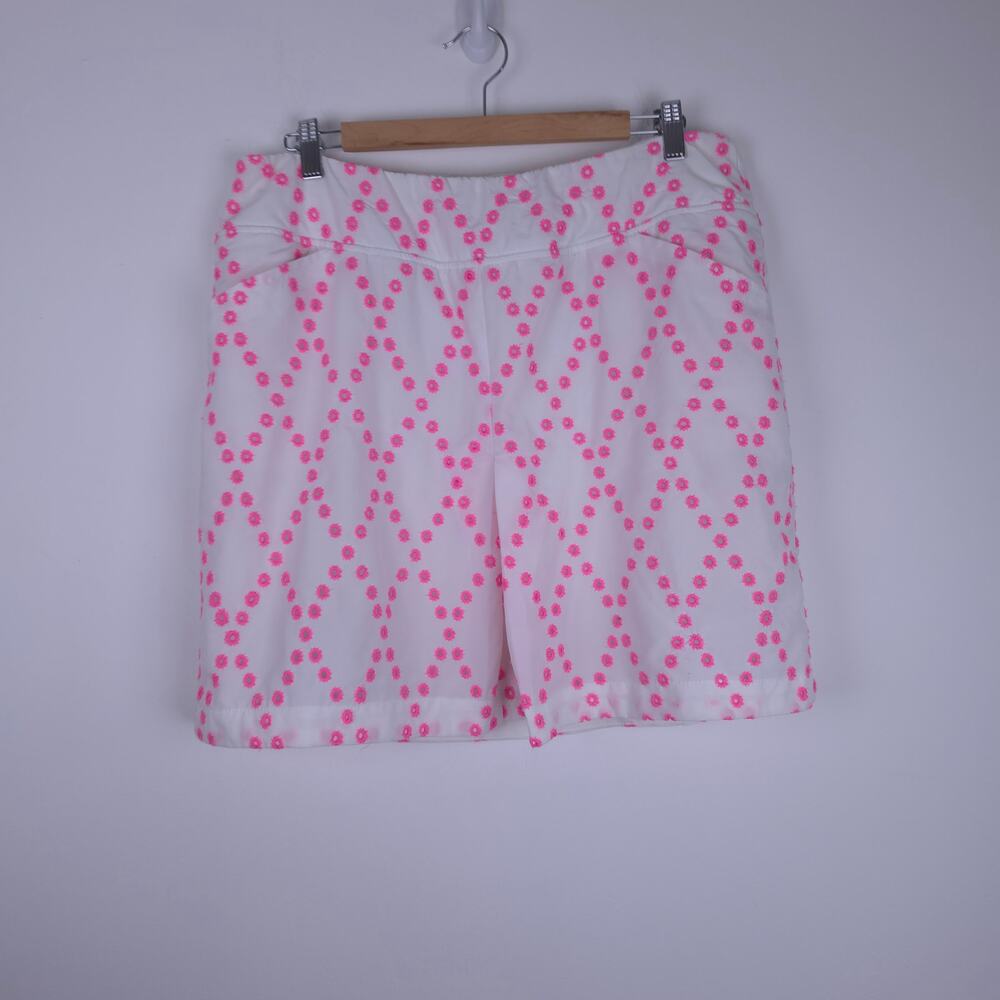 Lilly Pulitzer Luxletic Monica Skort Sz 14 Prosecco Pink Oversize Diamond Eyelet